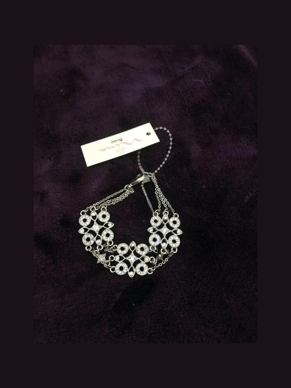 Nina Bridal TARISSA Antique Silver Crystal Bracelet Designer Gift Small